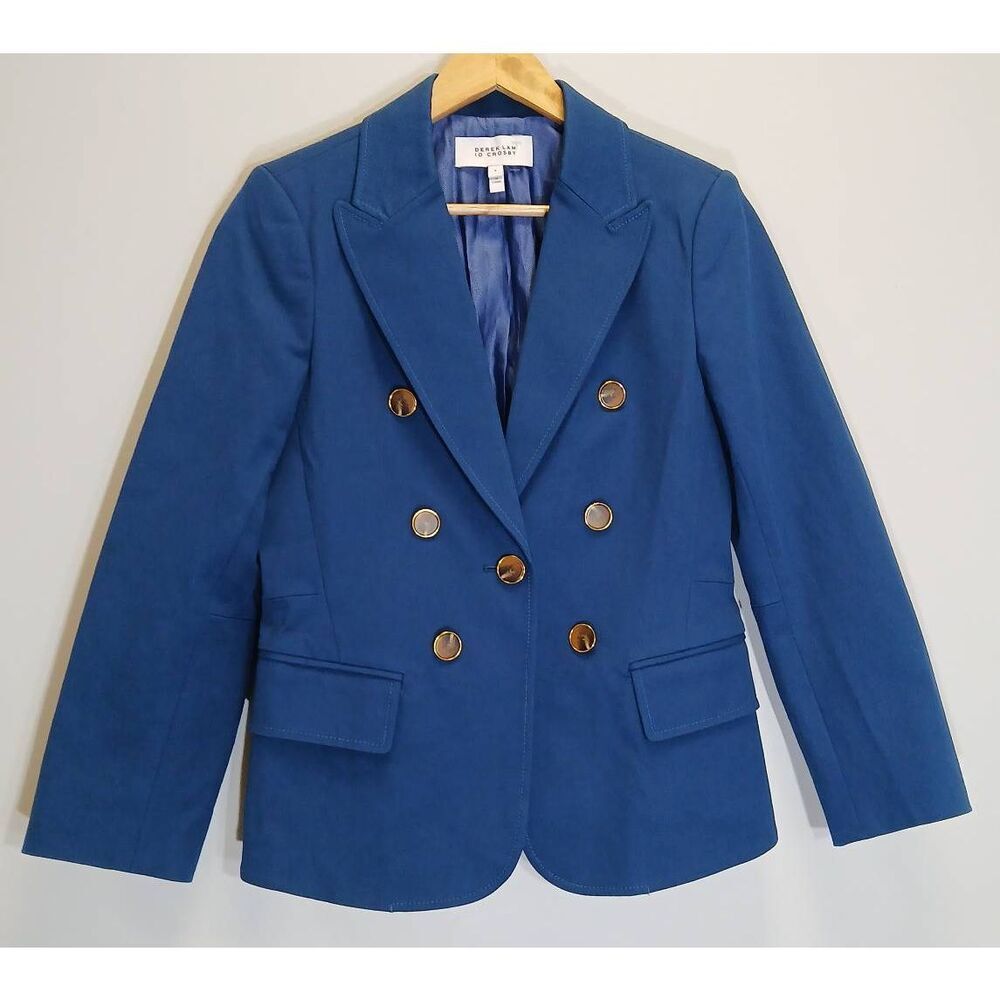 Derek Lam Crosby womens size 6 cobalt blue blazer jacket double Breasted Spring